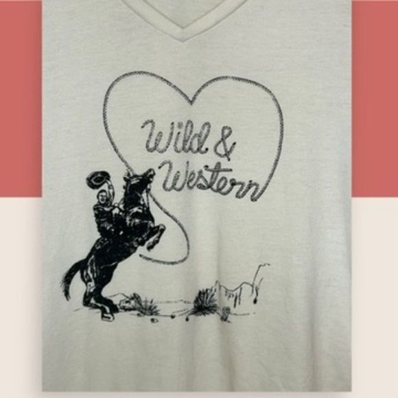 🤠 WILD & WESTERN TEXAS COWBOY SOUVENIR T-SHIRT MEDIUM - Picture 3 of 5